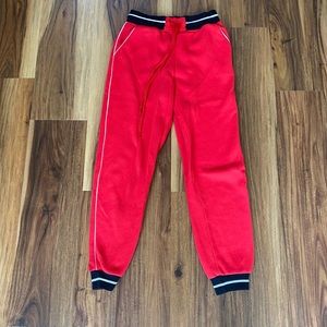 garage red sweatpants